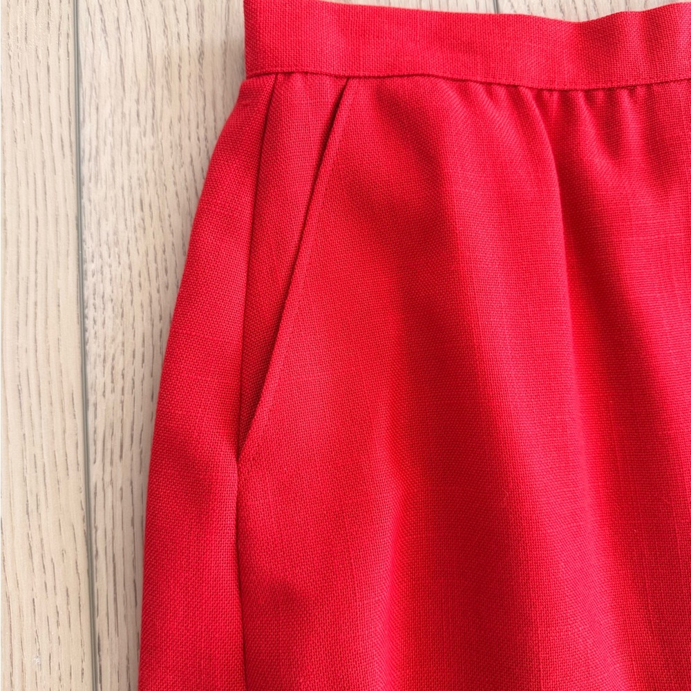 Red Vintage Double-Breasted Blazer and Skirt Set - Picture 4 of 9